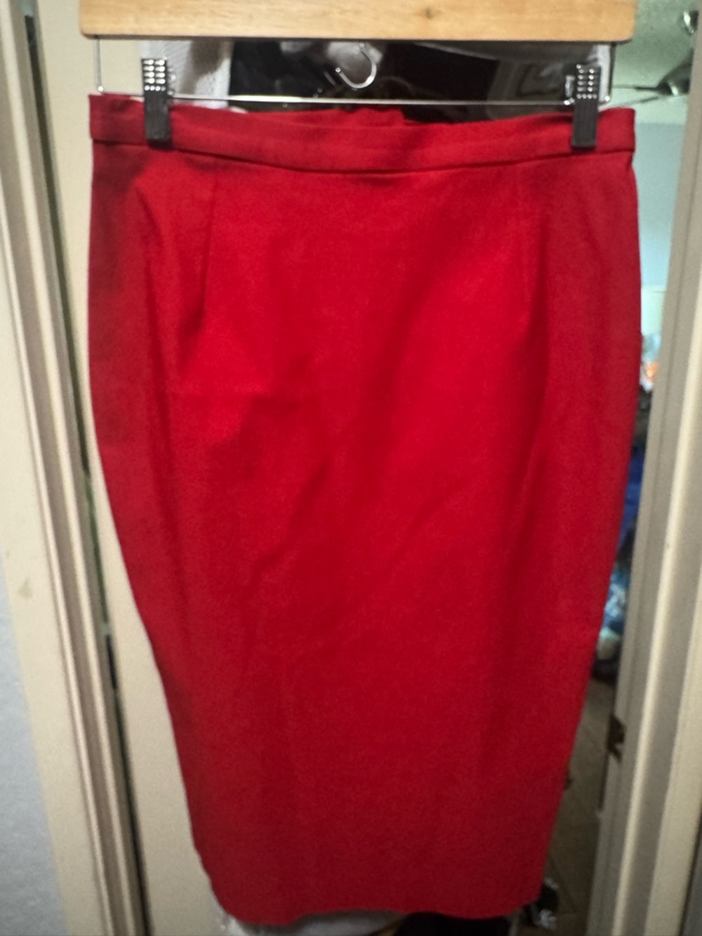 Women's Red Pencil Skirt - Tailored High-Waist